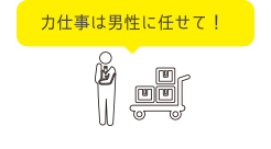 力仕事は男性に任せて！