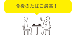 食後のたばこ最高！